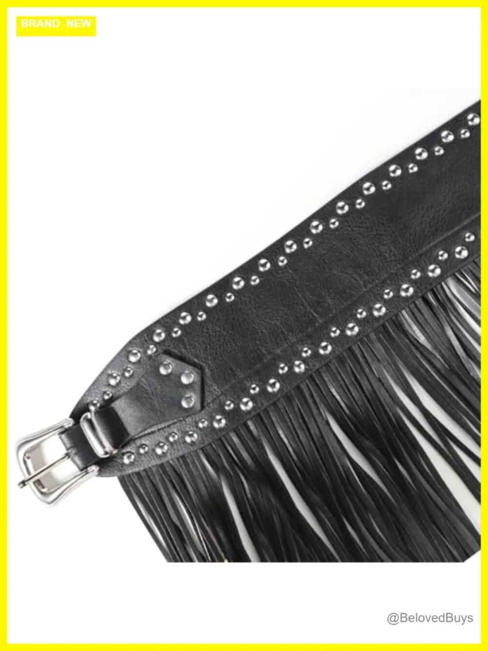 Faux Leather Fringe Tassel Belt Skirt